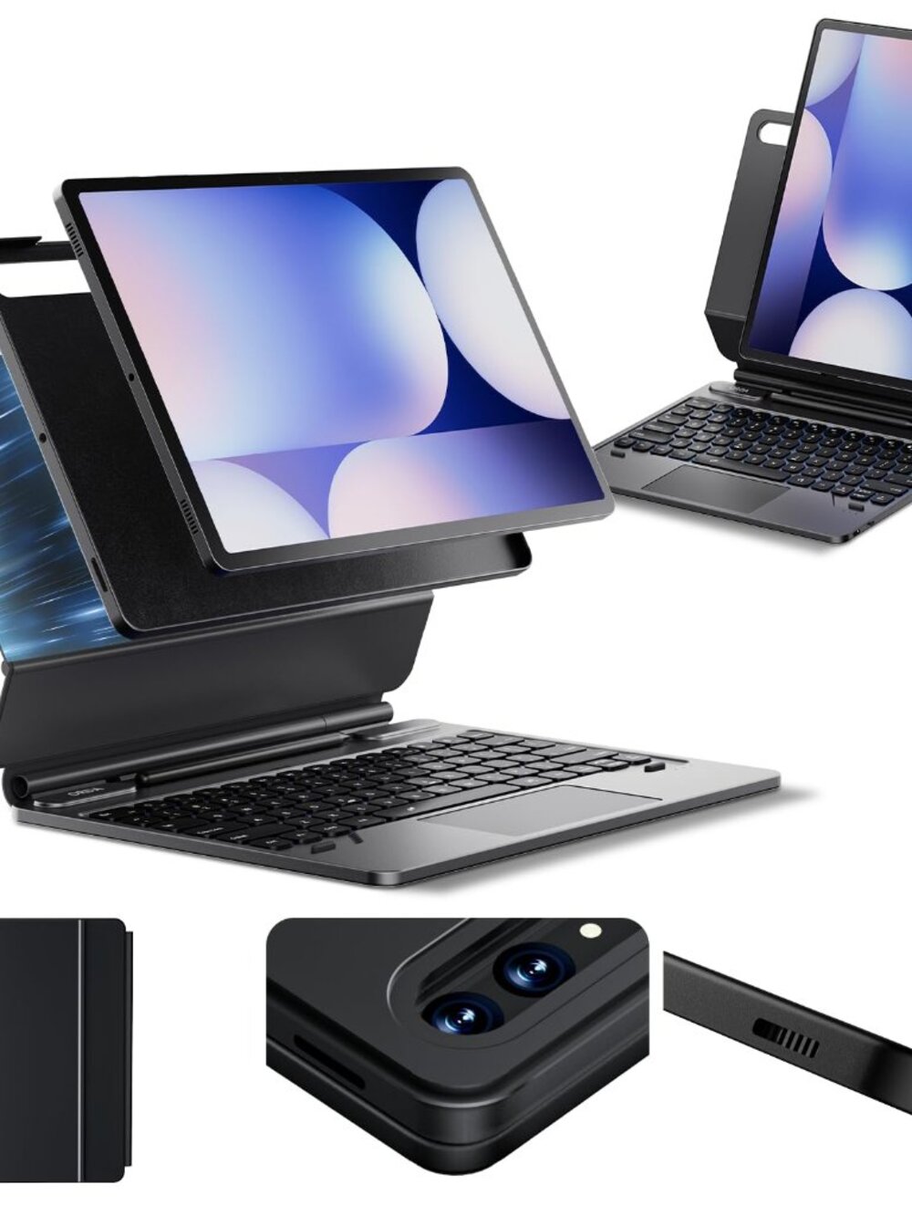 New Backlit Keyboard Case for Samsung Galaxy Tab S10+/S9+/S9 FE+/S8+ 12.4" Magne